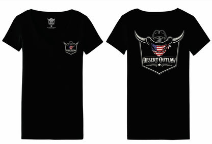 Desert Outlaw™ "Merica Womens V Neck | Live Wild. Live Free.