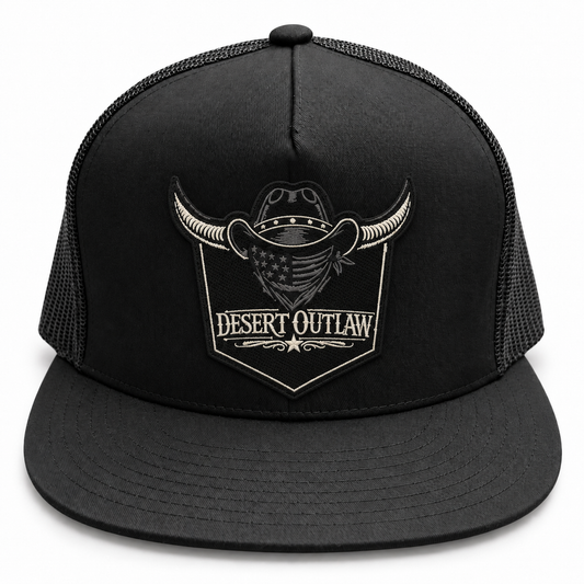 Desert Outlaw Blackout Hat – Black