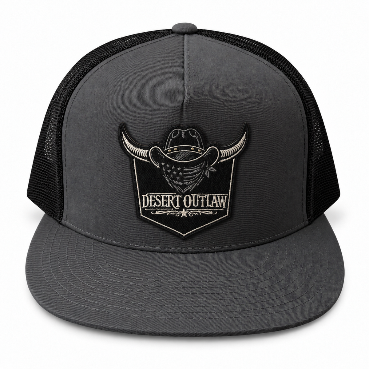 Desert Outlaw Blackout Hat – Charcoal/Black