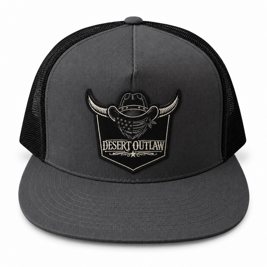 Desert Outlaw Blackout Hat – Charcoal/Black