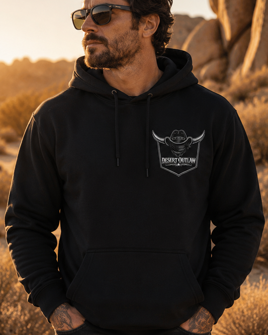 Blackout Hoodie front pocket logo model