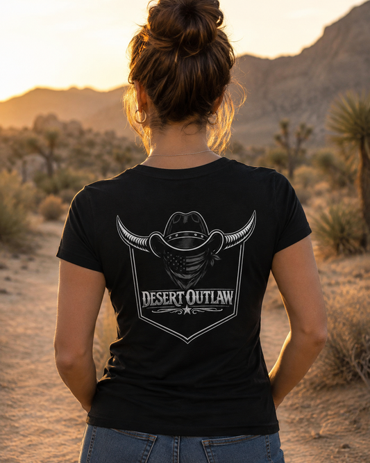 Blackout Women's V-Neck back design model