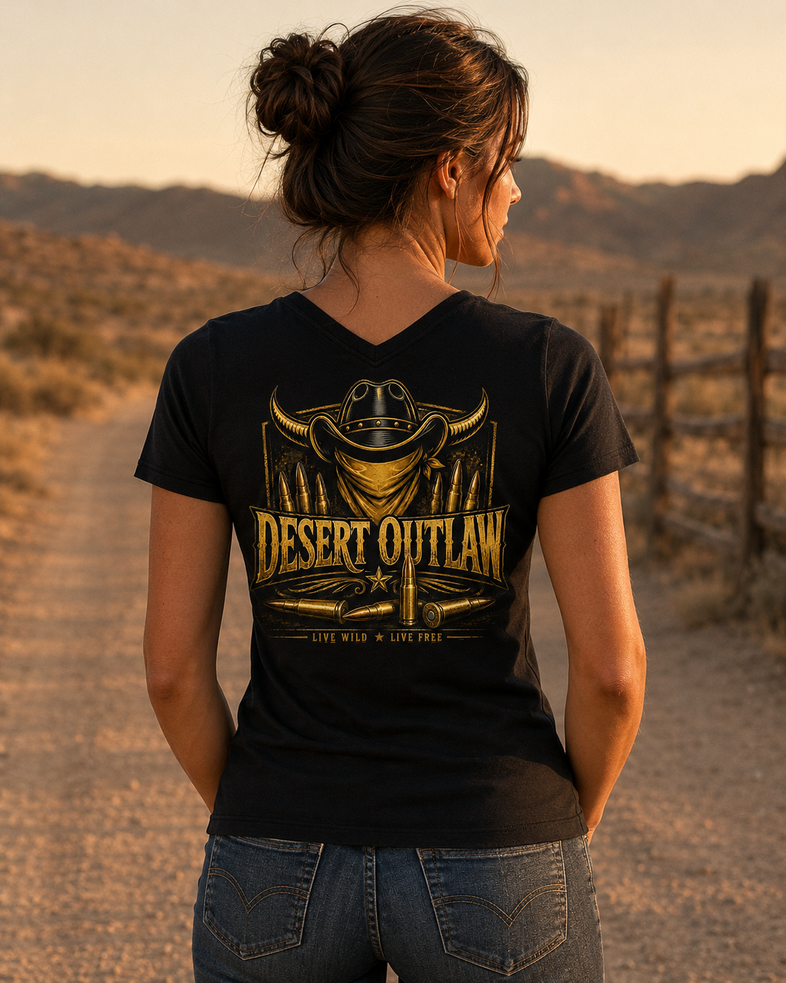 Brass Women's V-Neck — back design