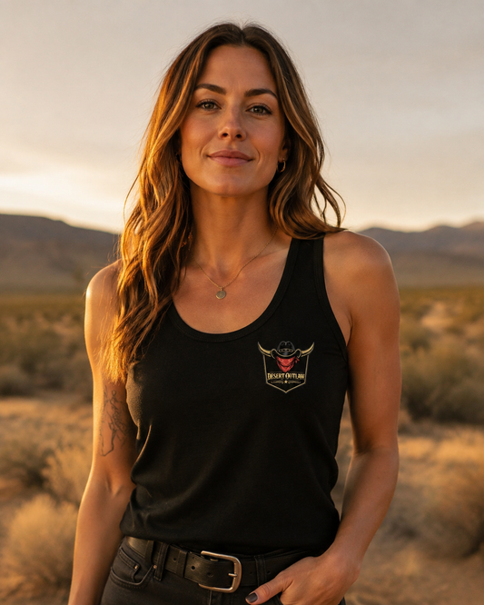 Signature Women's Racerback front pocket logo model