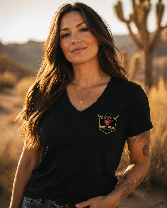 Signature Women's V-Neck front pocket logo model