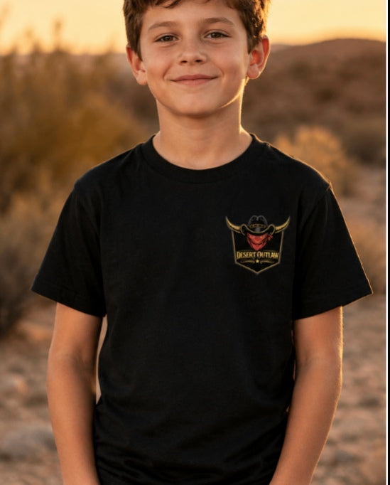 Signature Youth Tee front pocket logo model