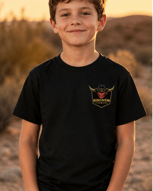 Signature Youth Tee front pocket logo model