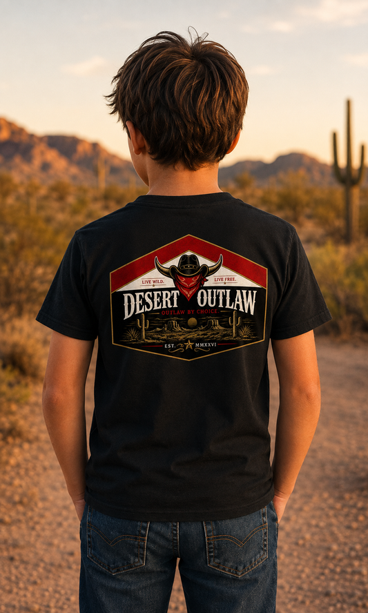 Unfiltered Youth Tee — back design on youth model